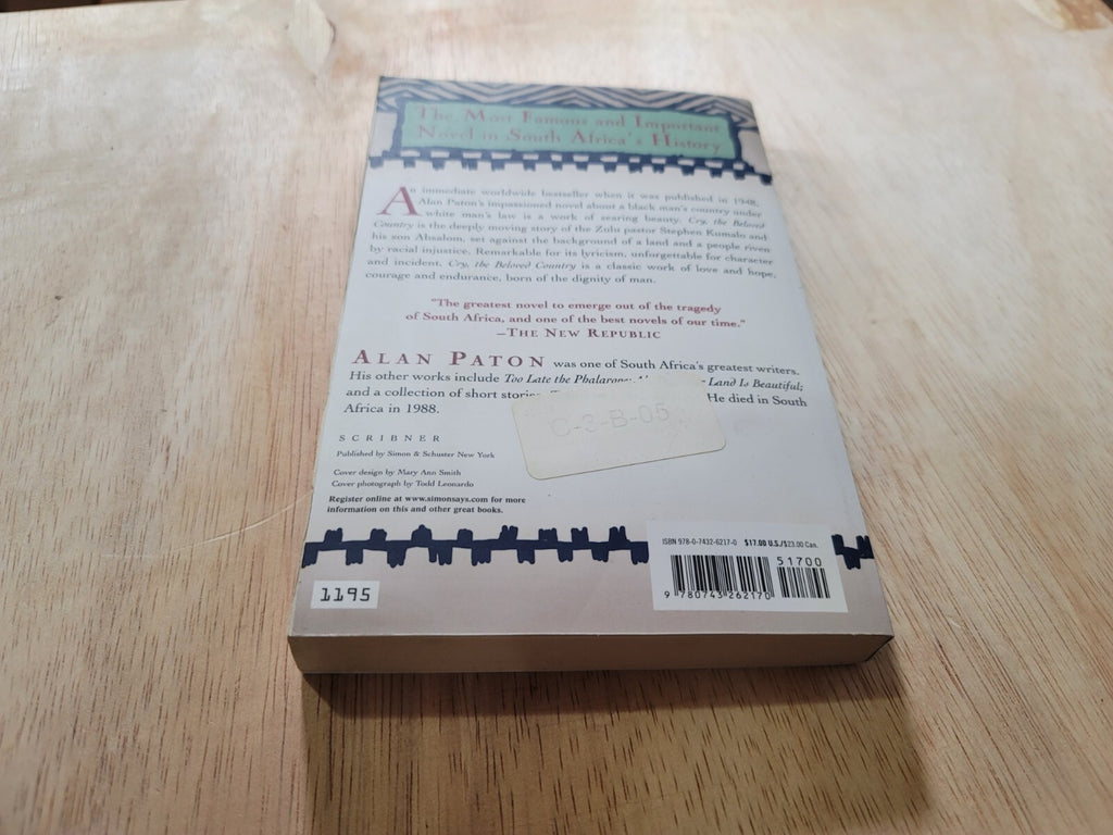 2 Of The Same Book Cry, the Beloved Country Alan Paton, paperback B12