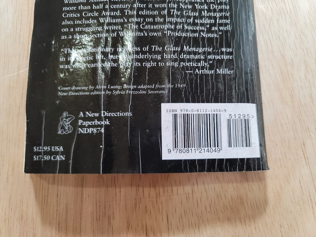 2 Of The Same Book The Glass Menagerie paperback Tennessee Williams B12