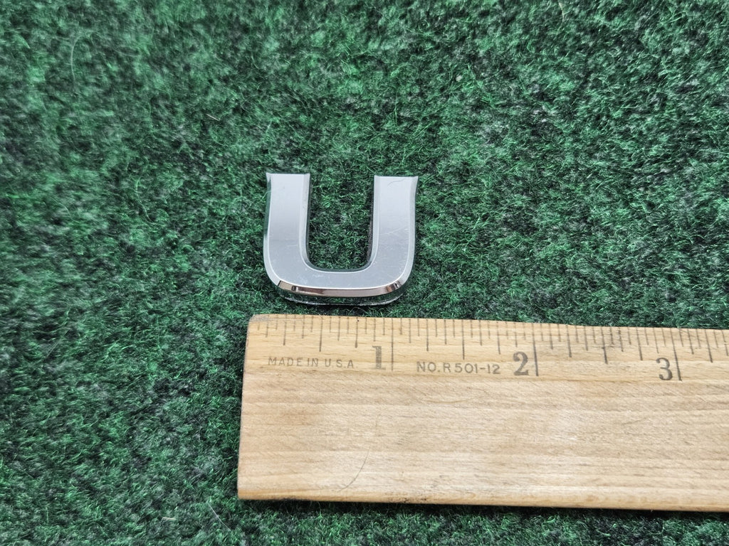 OEM Chrome "U" Hood Hatch Individual Letter Emblem Badge Logo Nameplate 2S6