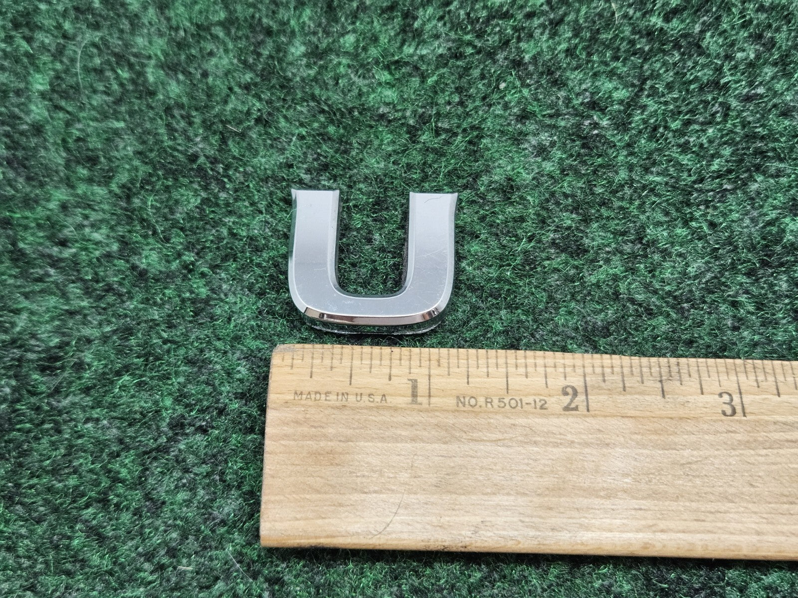 OEM Chrome "U" Hood Hatch Individual Letter Emblem Badge Logo Nameplate 2S6