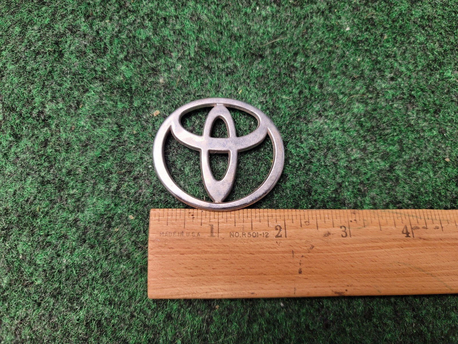 Toyota Chrome Plastic Emblem Badge Logo OEM 2" wide 10L3