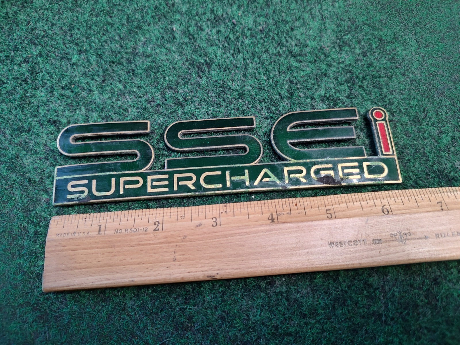Pontiac SSEi Supercharged Green Metal Emblem Badge Logo Nameplate Name Plate 5S1