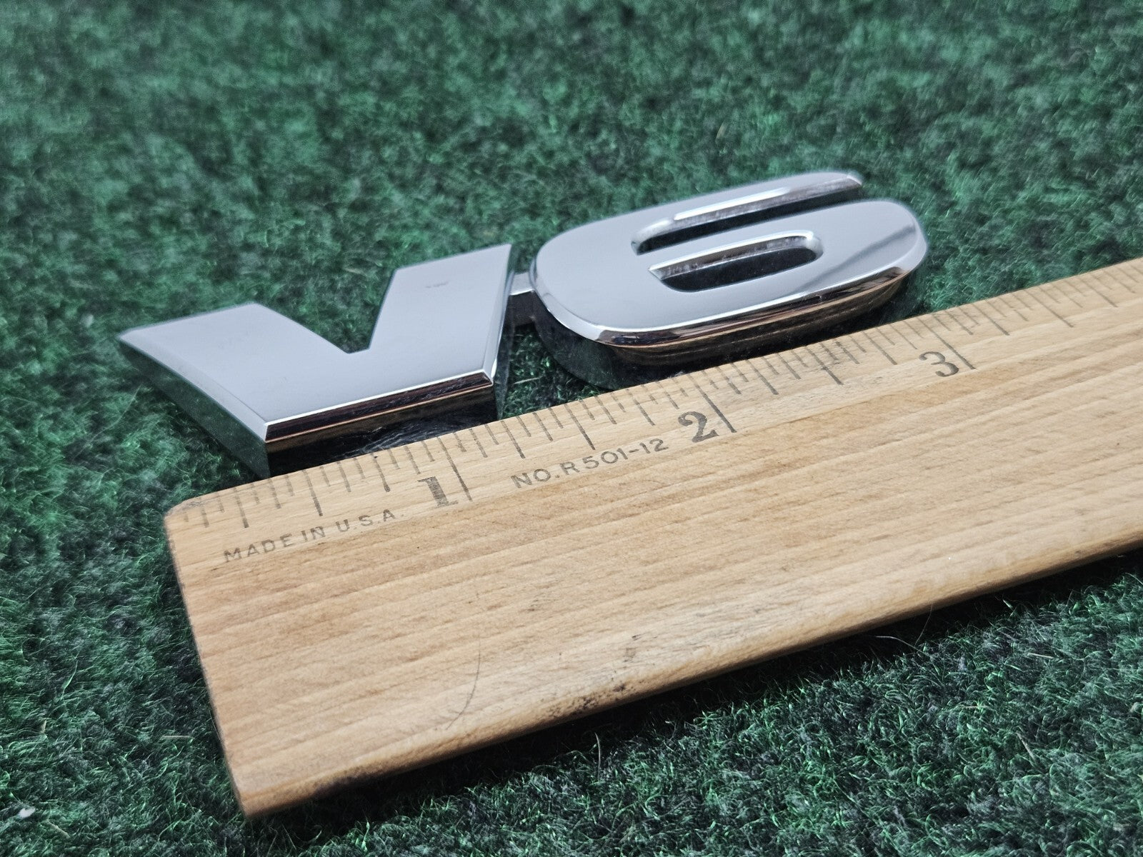 OEM V-6 V6 Chrome Plastic Emblem Badge Logo Nameplate Name Plate 7S7