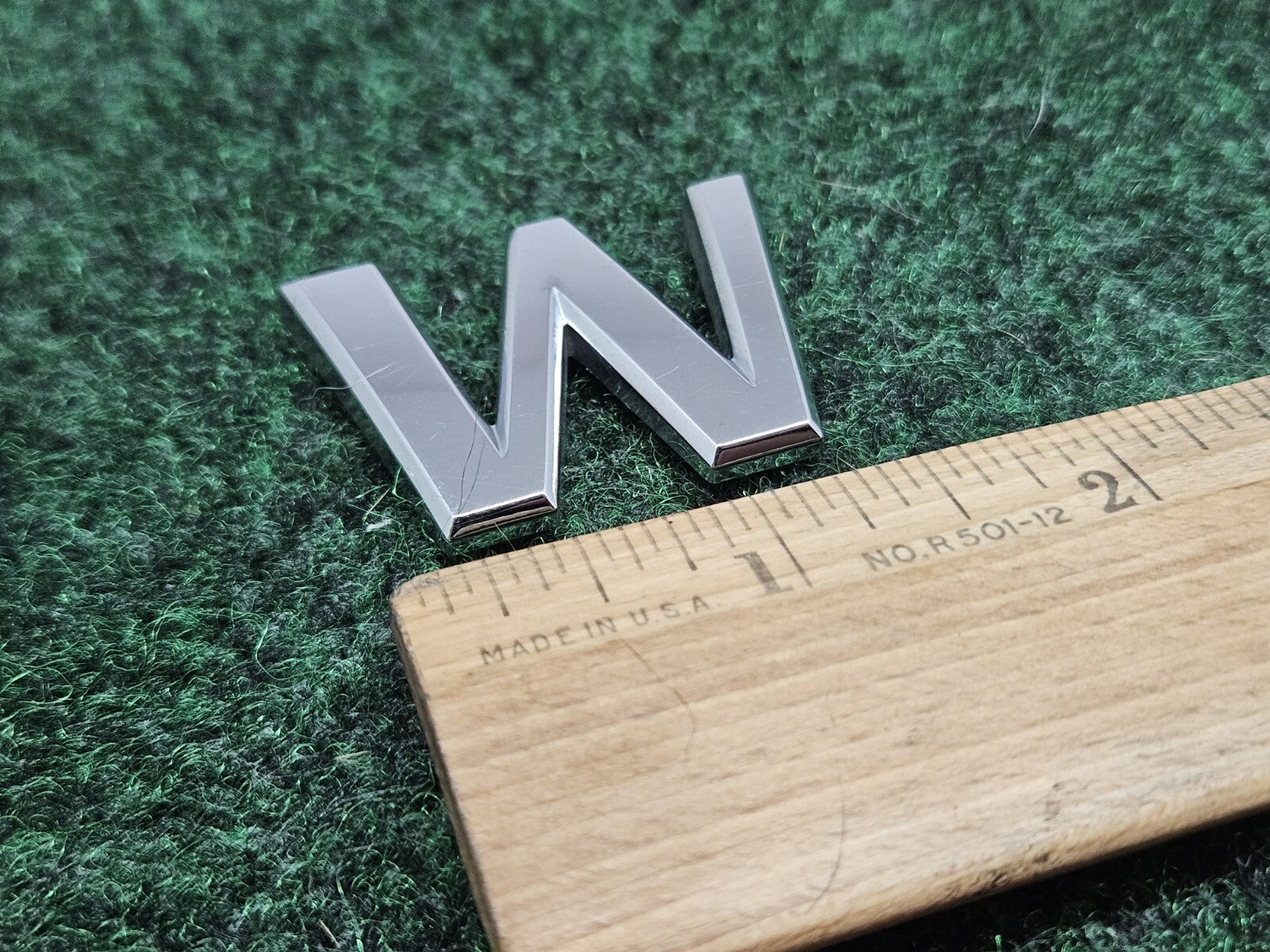 OEM "W" Chrome Individual Letter Lettering Emblem Badge Logo Nameplate 7S6