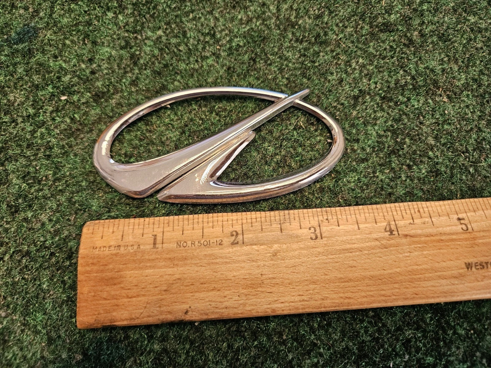 Vintage OLDSMOBILE Chrome EMBLEM SYMBOL BADGE OEM Nameplate Logo 4" 5M4