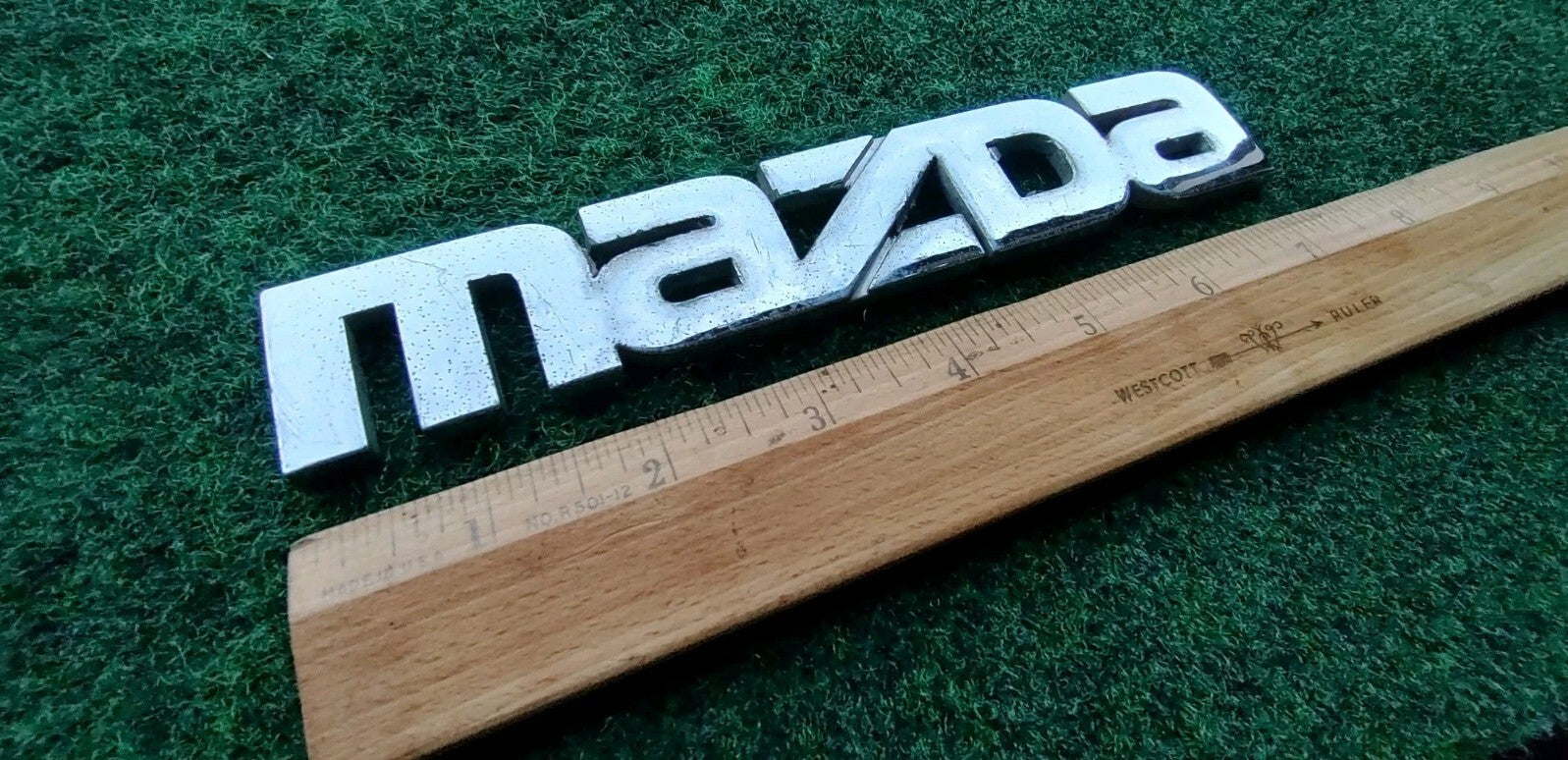 Mazda OEM Chrome Emblem Badge Logo Nameplate Name Plate ~7.5 Inches 5S3