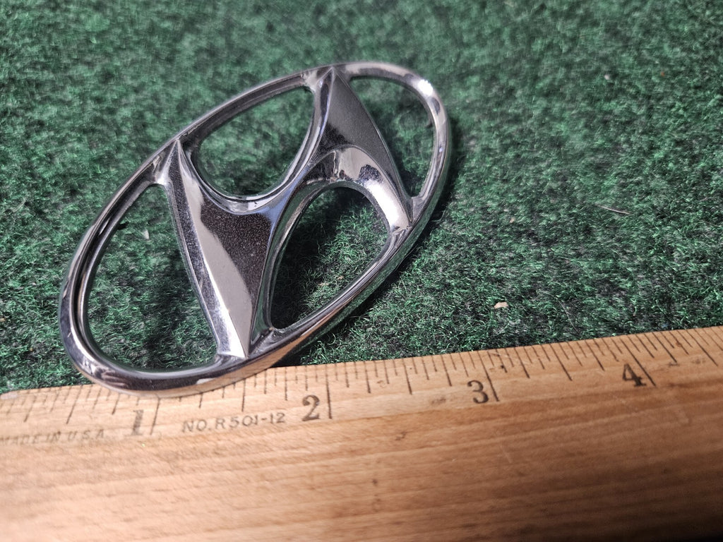Hyundai Emblem Logo Symbol Badge Chrome OEM Nameplate Name Plate ~4" 3M2