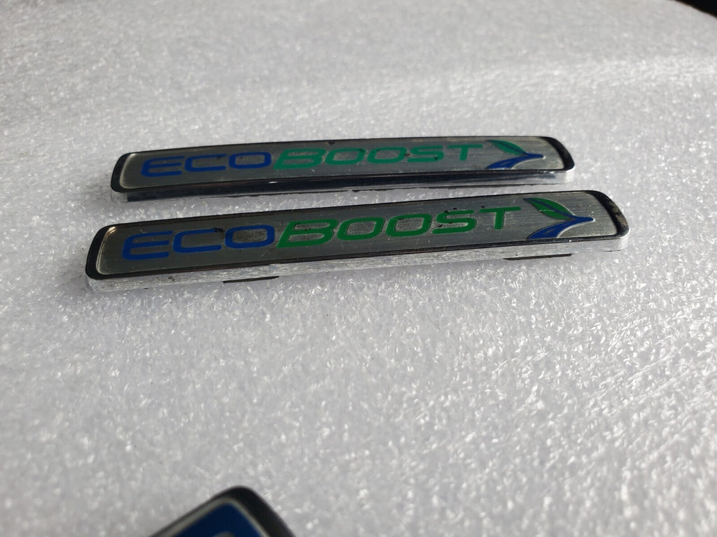 (2) Ford Ecoboost Emblem Badge Logo Trunk Fusion Taurus OEM Factory Genuine 2L3