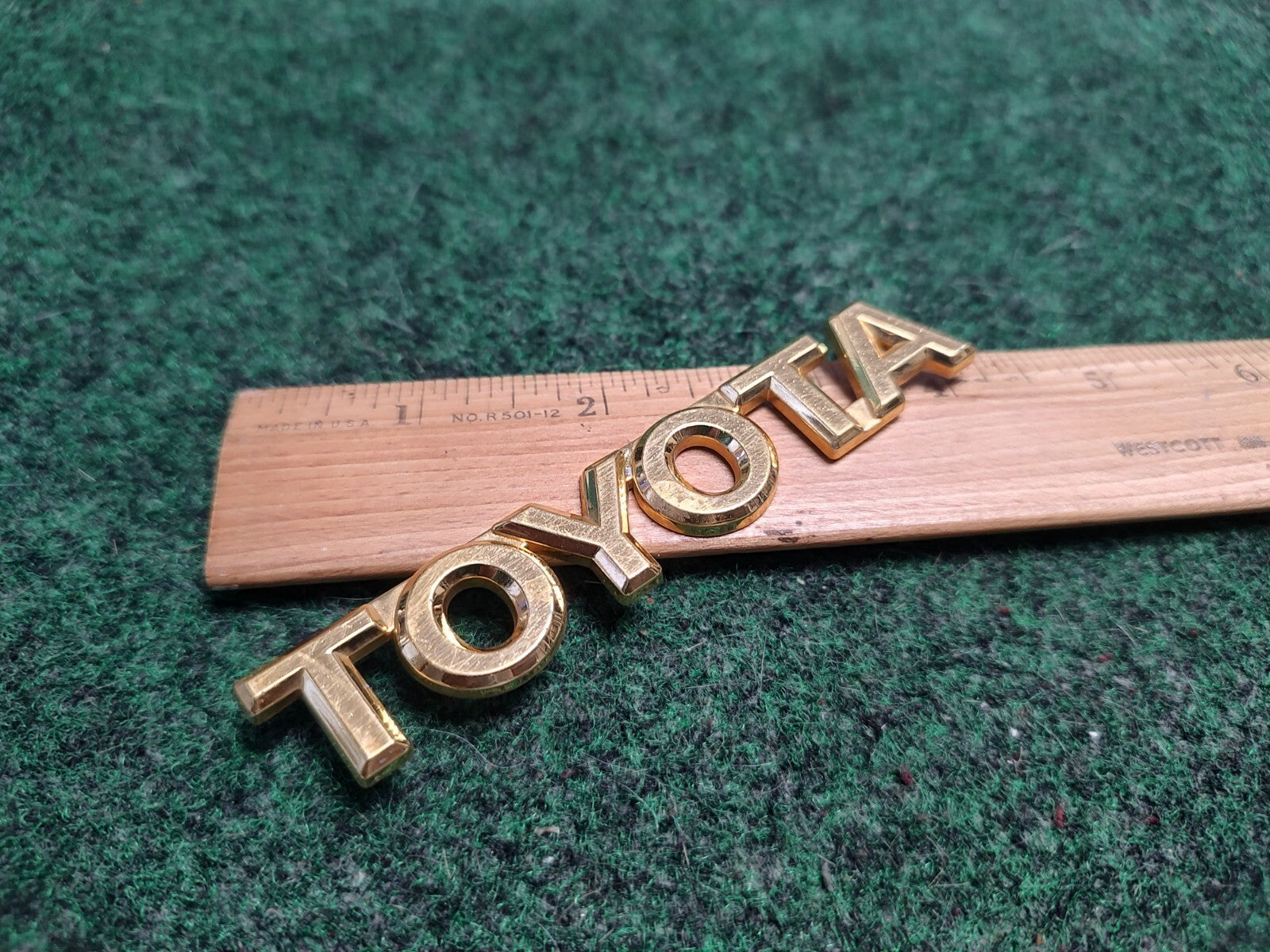 Toyota Gold Emblem Badge Nameplate OEM Genuine Vintage Logo Trim Gold 3S6