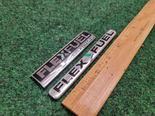 (2) Flex Fuel E85 Ethanol Emblem Badge Decal Chevrolet Ford  OEM 15910899 2M6