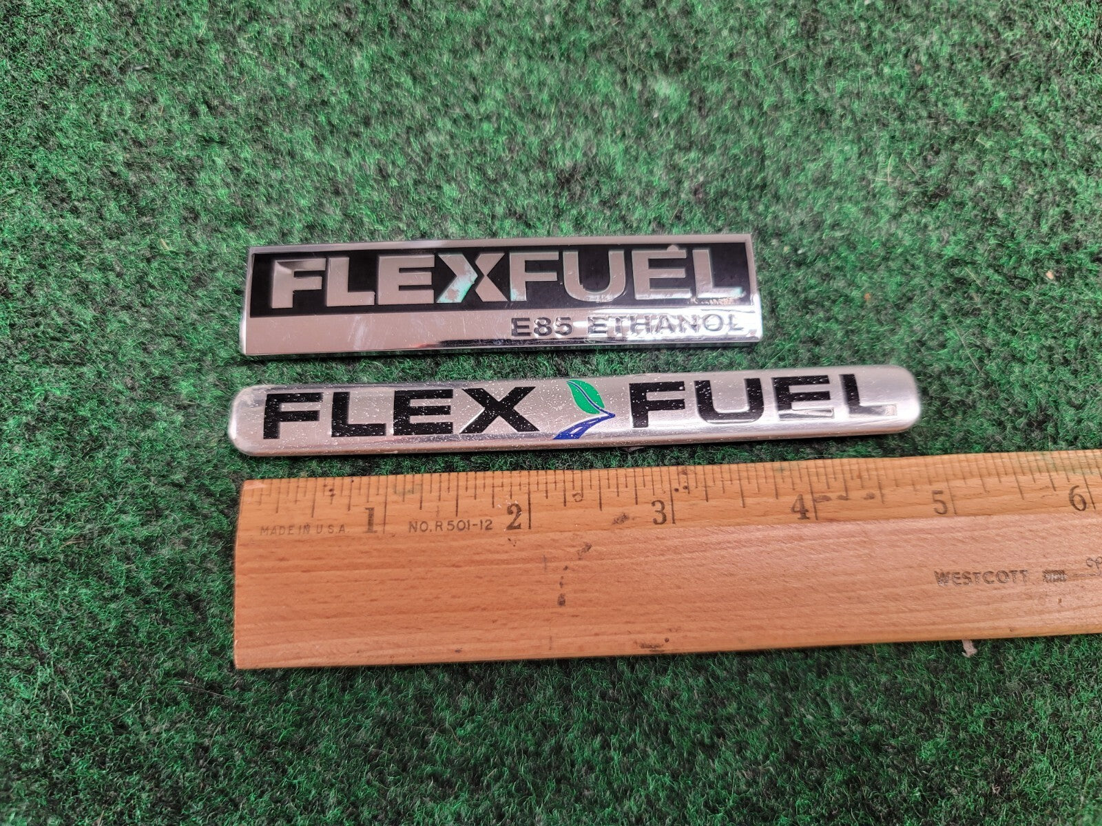 (2) Flex Fuel E85 Ethanol Emblem Badge Decal Chevrolet Ford  OEM 15910899 2M6
