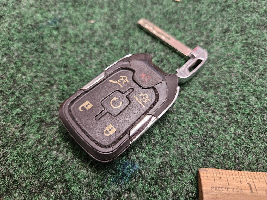 OEM GMC HYQ1AA Key Fob w/ 6 Buttons KeyFob Keless Entry Used Key Is Cut 7S5
