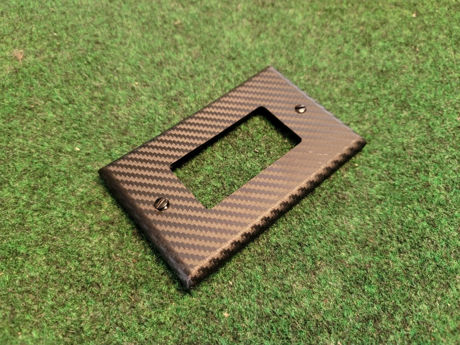 BLACK 3D CARBON FIBER VINYL LAYER Light Switch Plate Cover Wallplate 9L6