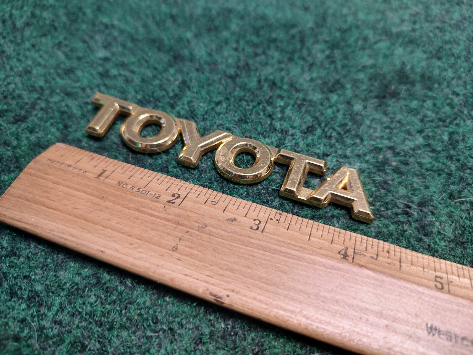 Toyota Gold Emblem Badge Nameplate OEM Genuine Vintage Logo Trim Gold 3S6