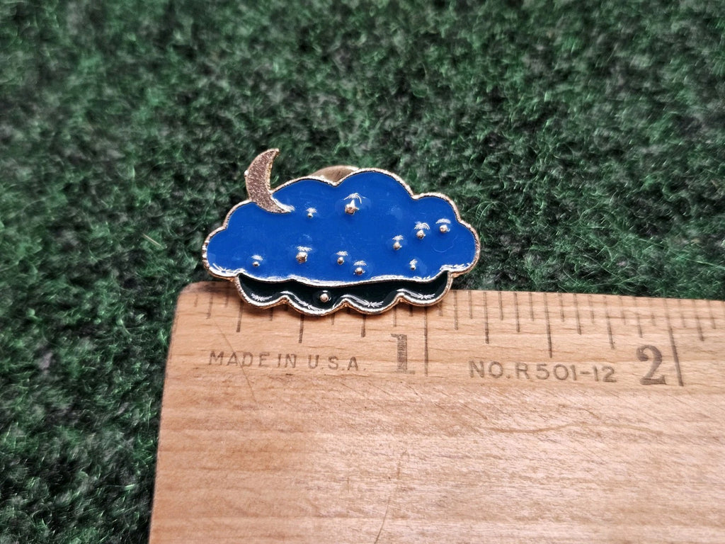 Cloud Moon And Stars Enamel Lapel Pin Brooch Button Snap On